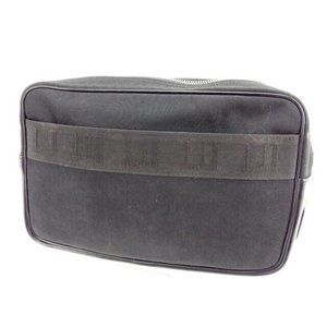 Dunhill Clutch bag Second bag Logo Black Silver Mens Authentic Used Y3914